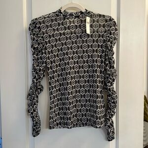 Maeve (Anthropologie) Small Mesh Mock Neck